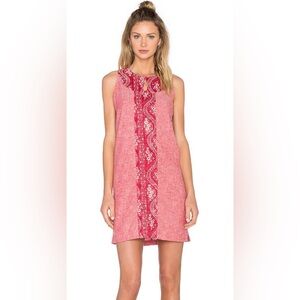 Patagonia Island Hemp Shift Dress in Chambray Classic Red